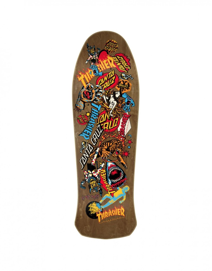 Skateboarding Thrasher | Santa Cruz X Thrasher Salba Oops Deck